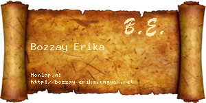 Bozzay Erika névjegykártya